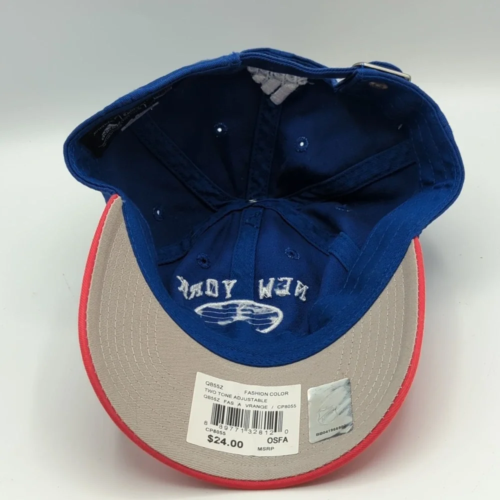 Adidas NEW YORK RANGERS NHL Strapback Adjustable Hat Cap Red Blue OSFA NWT